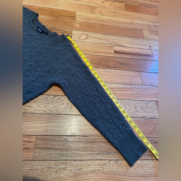 Ralph Lauren Sport Wool Rabbit Hair Gray Cable Knit Sweater Women's Size Large - Picture 10 of 12